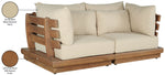 Mirella - 2 Piece Water Resistant Fabric 76" Upholstered Outdoor Patio Modular Loveseat