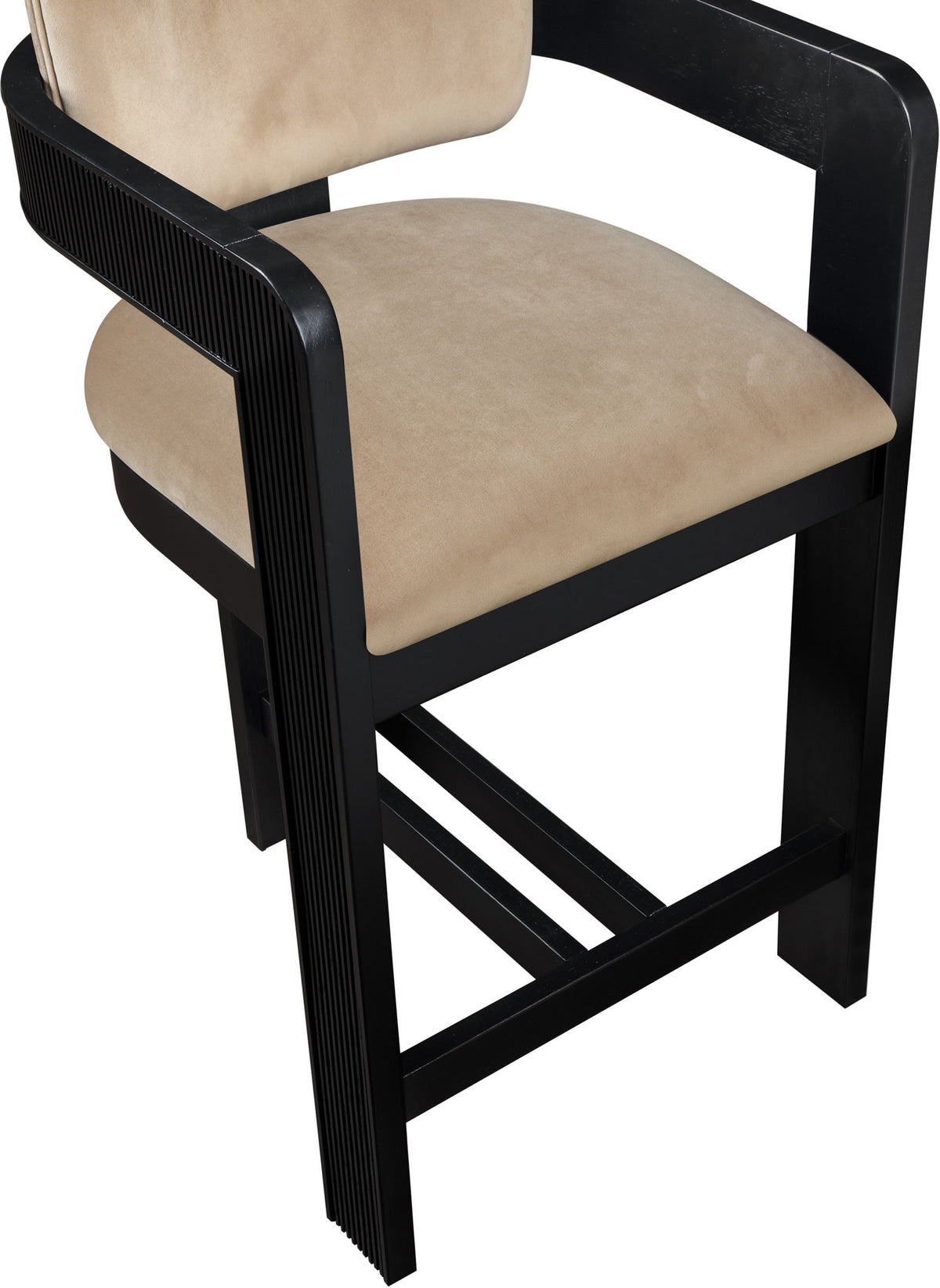 Sacha - Velvet Stool With Black Base