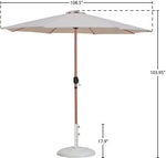 Fiji - Aluminum Patio Umbrella With Round White And Teak Base