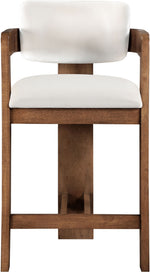 Sacha - Velvet Stool With Brown Base