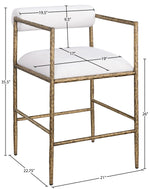 Axis - Linen Textured Cream Fabric Upholstered Counter Stool (Set of 2)