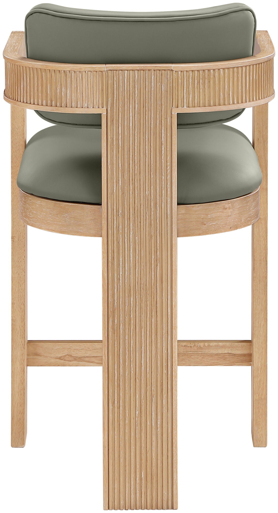 Sacha - Vegan Leather Upholstered Counter Stool With Natural Base