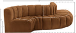 Arc - Velvet 5 Piece Modular Sofa - Saddle