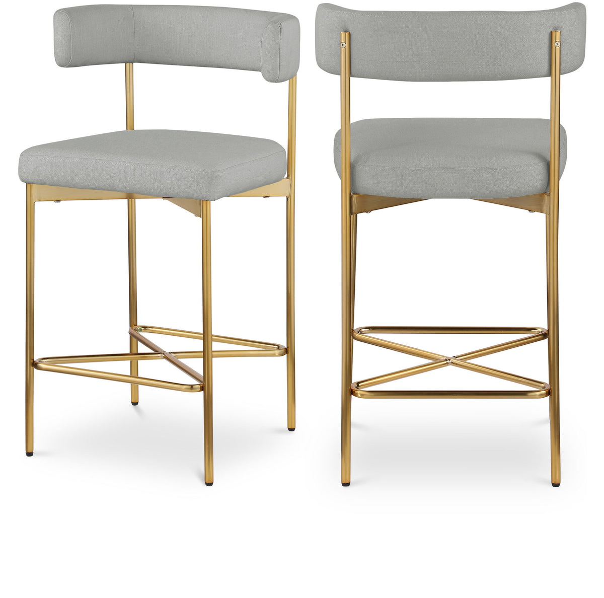 Rivage - Durable Stool With Gold Frame (Set of 2)