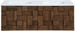 Leonardo - Engineered Stone And Solid Wood 24" Wall Mounted Bathroom Vanity
