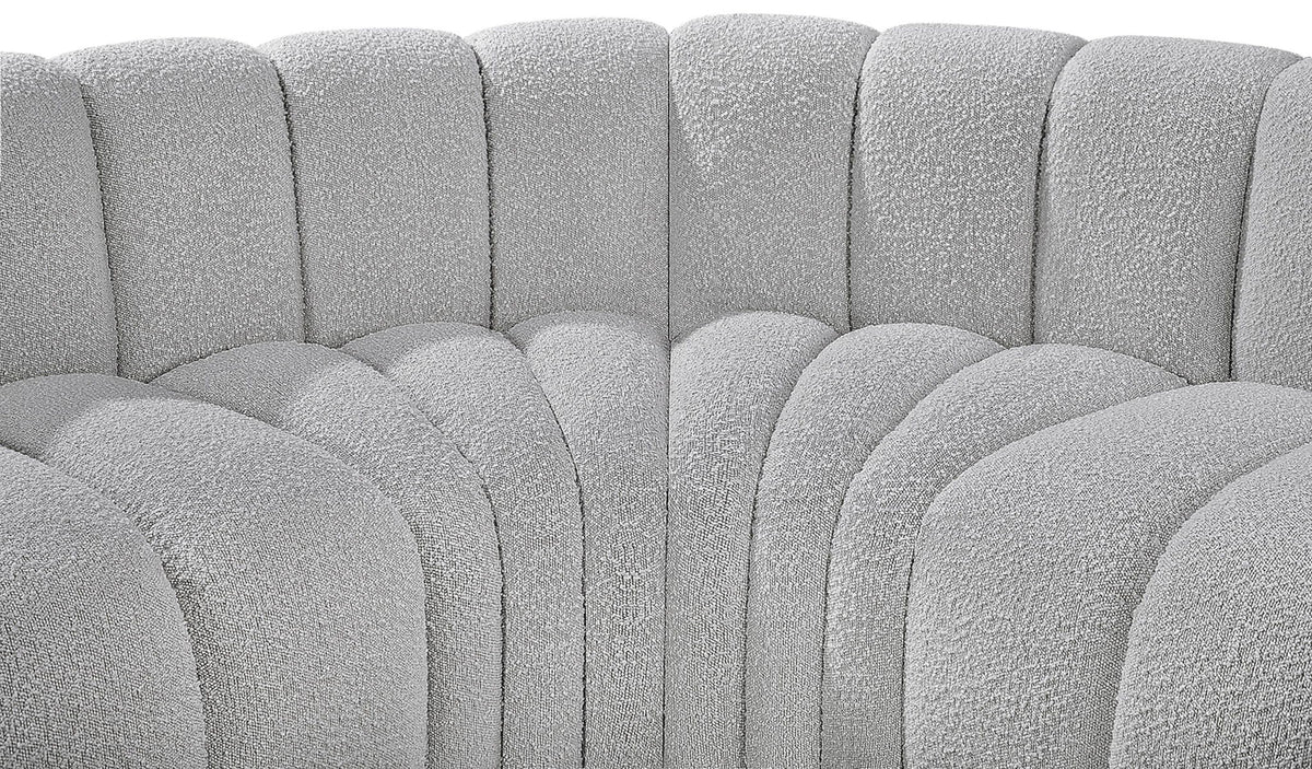 Arc - Boucle Fabric 6 Piece Curved Modular Sofa