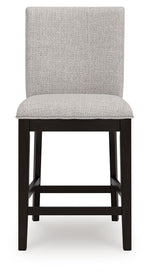 Neymorton - 5 Pc. - Rectangular Dining Room Counter Table, 4 Barstools - Dark Grayish Brown