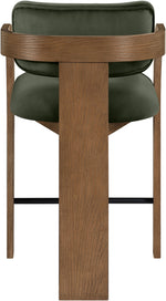 Cedra - Velvet Performance Fabric Upholstered Counter Stool - Brown Frame