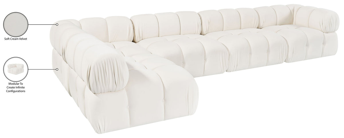 Orin - Velvet 5 Piece Modular Sectional