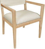 Avon - Linen Textured Performance Fabric Upholstered Dining Arm Chair