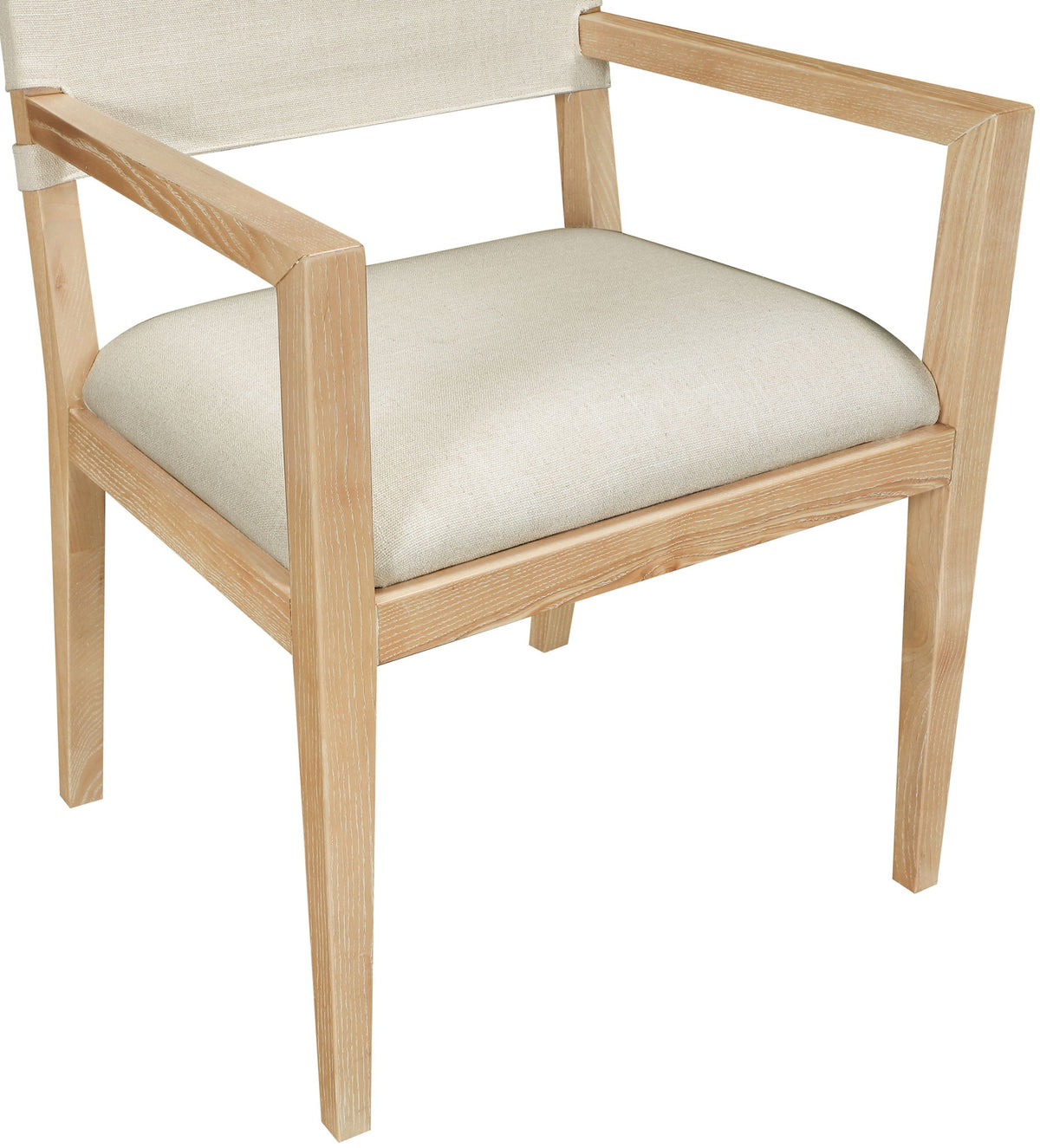 Avon - Linen Textured Performance Fabric Upholstered Dining Arm Chair