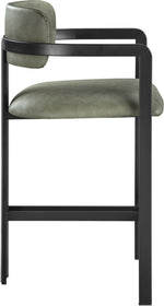 Aurum - Vegan Leather Upholstered Counter Stool With Graphite Black Base