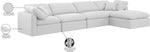 Indulge - Linen 5 Piece Modular Sectional With Chaise - White