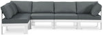 Nizuc - Outdoor Patio 5 Piece Modular Sectional With White Frame