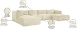 Shaggy - 5 Piece Modular Sectional With Chaise And Ottoman
