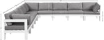 Nizuc - Outdoor Patio 9 Piece Modular Sectional With White Frame