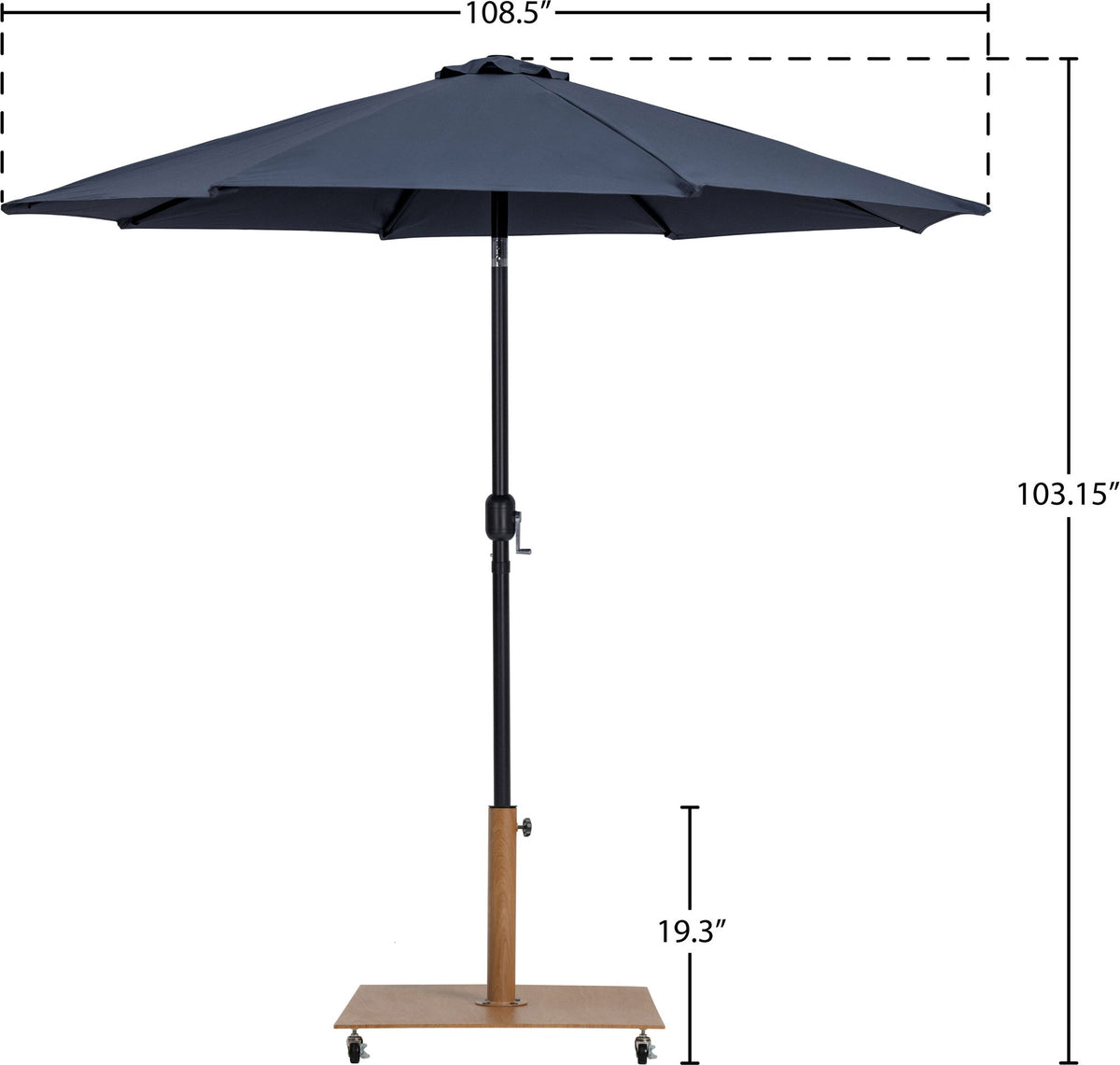 Fiji - Aluminum Patio Umbrella With Square Teak And Black Base