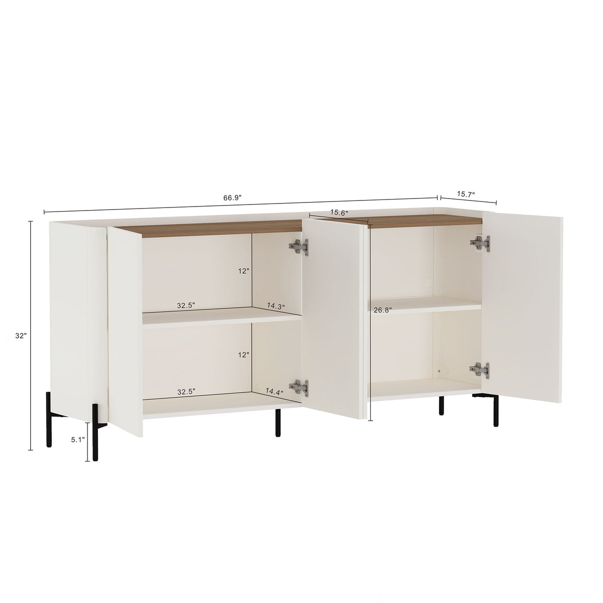 Abbey - Sideboard - Maple And Off White