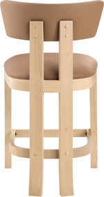 Lavrin - Vegan Leather Counter Stool (Set of 2) - Natural Base
