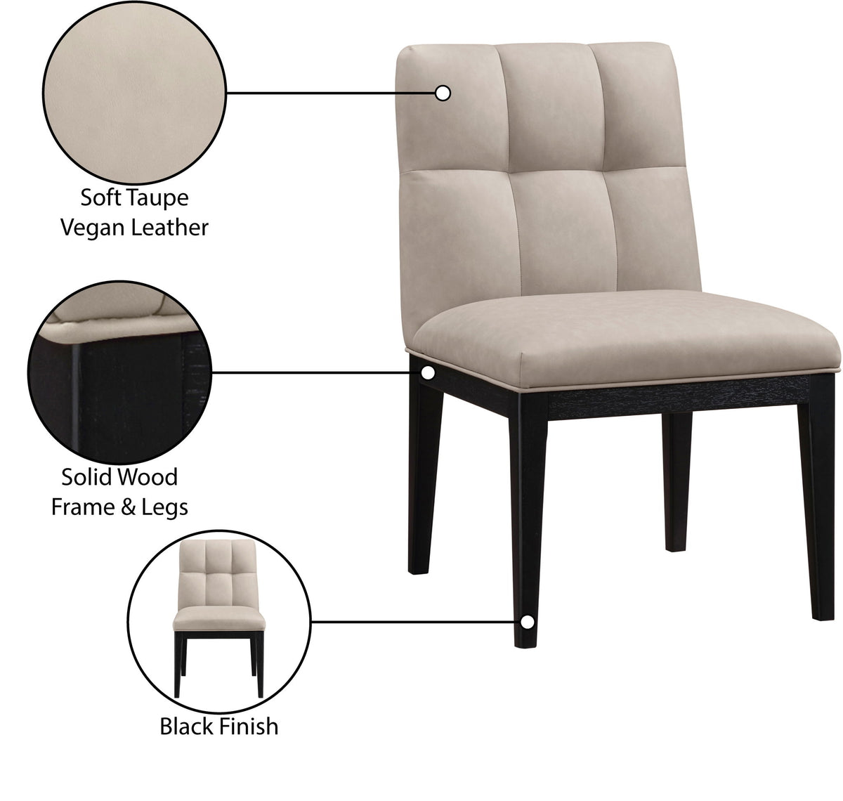 Adrian - Dining Side Chair (Set of 2) - Black Legs