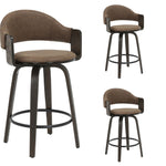 Daxton - Swivel Counter Height Round Back Wood Bar Stool With Faux Leather Seat