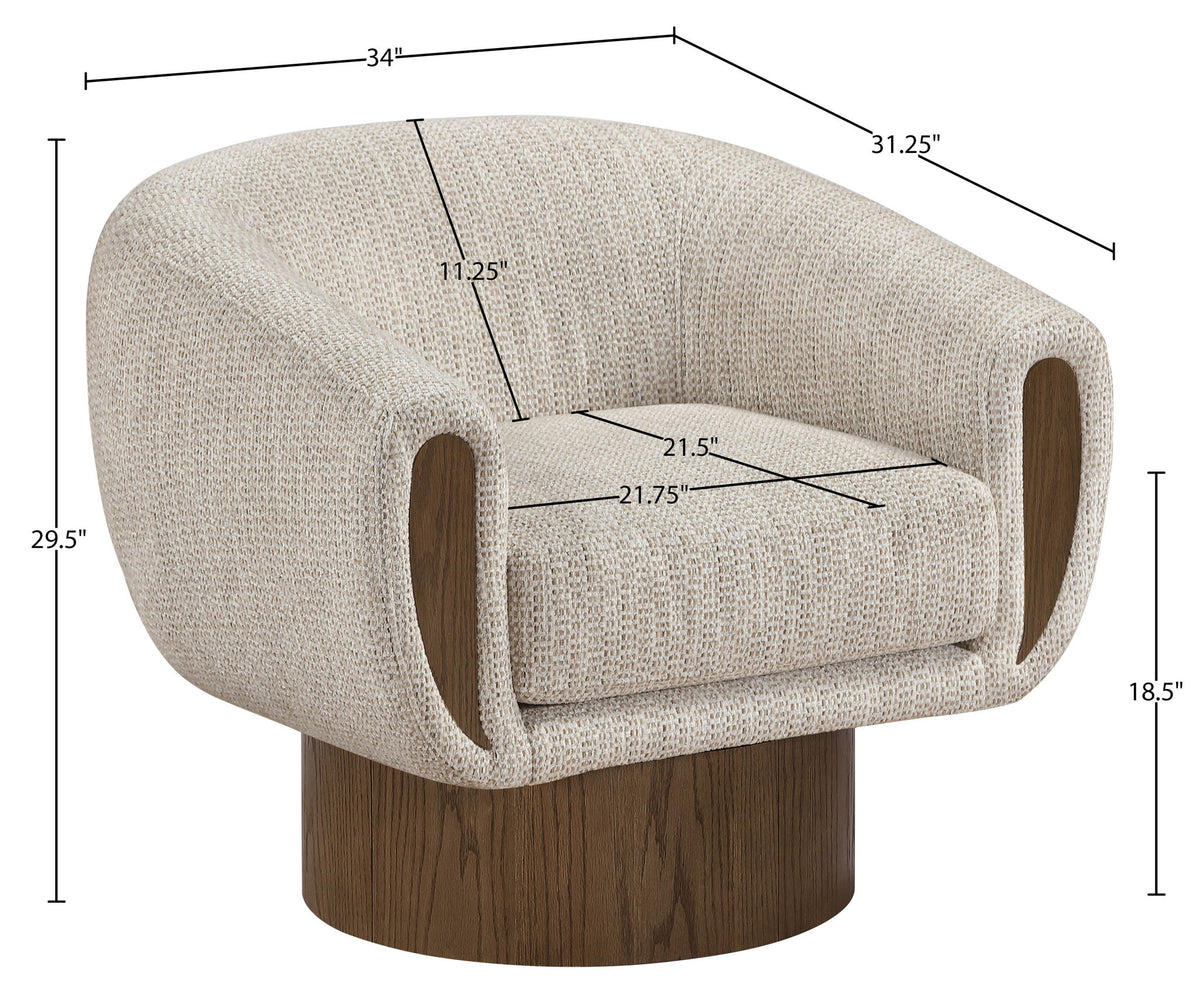 Avella - Interwoven Fabric Swivel Accent Chair