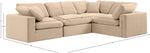 Comfy - 4 Piece Velvet Modular Sectional
