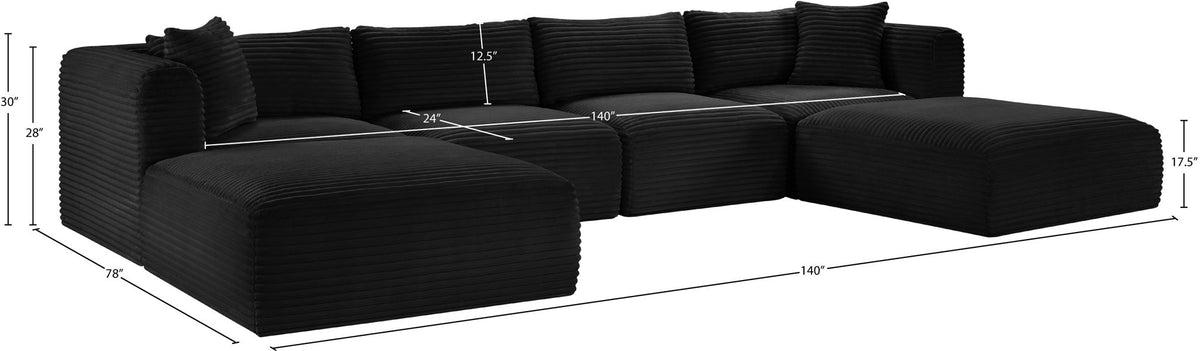 Shaggy - 6 Piece Modular Sectional With 2 Ottomans