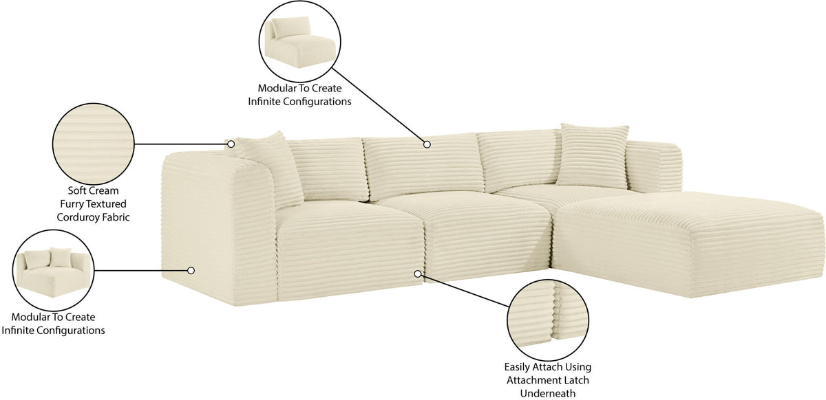 Shaggy - 4 Piece Modular Sectional