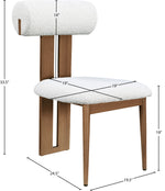 Dario - Boucle Dining Chair With Brown Frame (Set of 2) - Cream