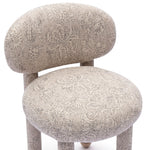 Manu - Floral Jacquard Dining Chair - Neutral