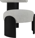 Calder - Linen Textured Fabric Upholstered Accent Chair - Painted Black Base