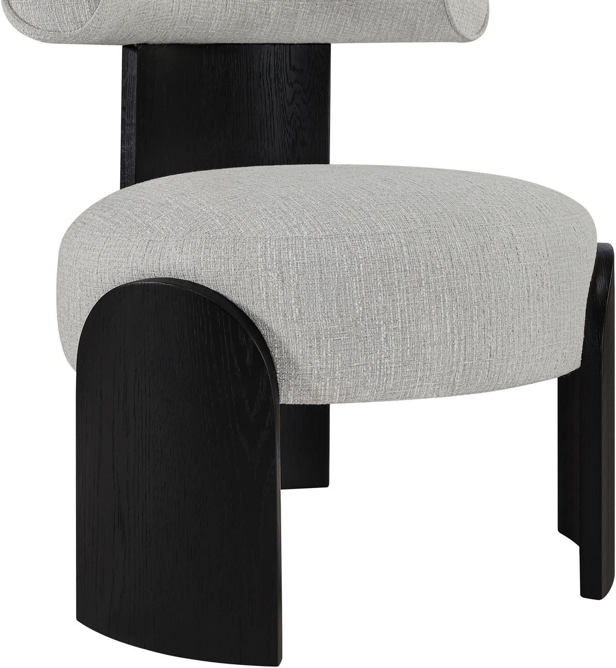Calder - Linen Textured Fabric Upholstered Accent Chair - Painted Black Base