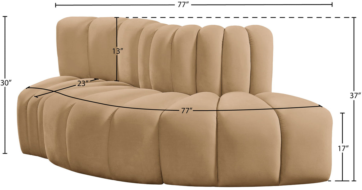 Arc - Velvet 3 Piece Modular Sofa