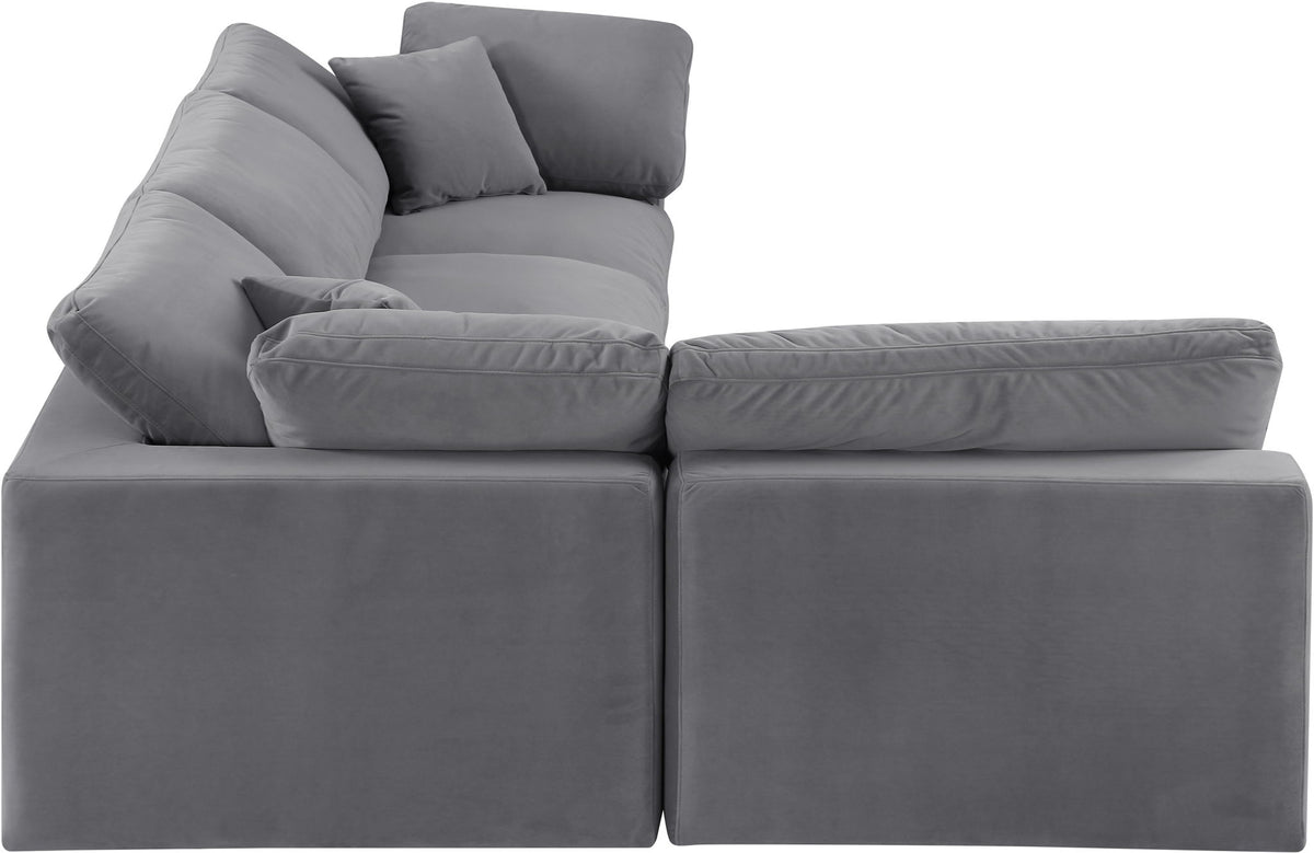 Comfy - 4 Piece Velvet Modular Armless Sectional