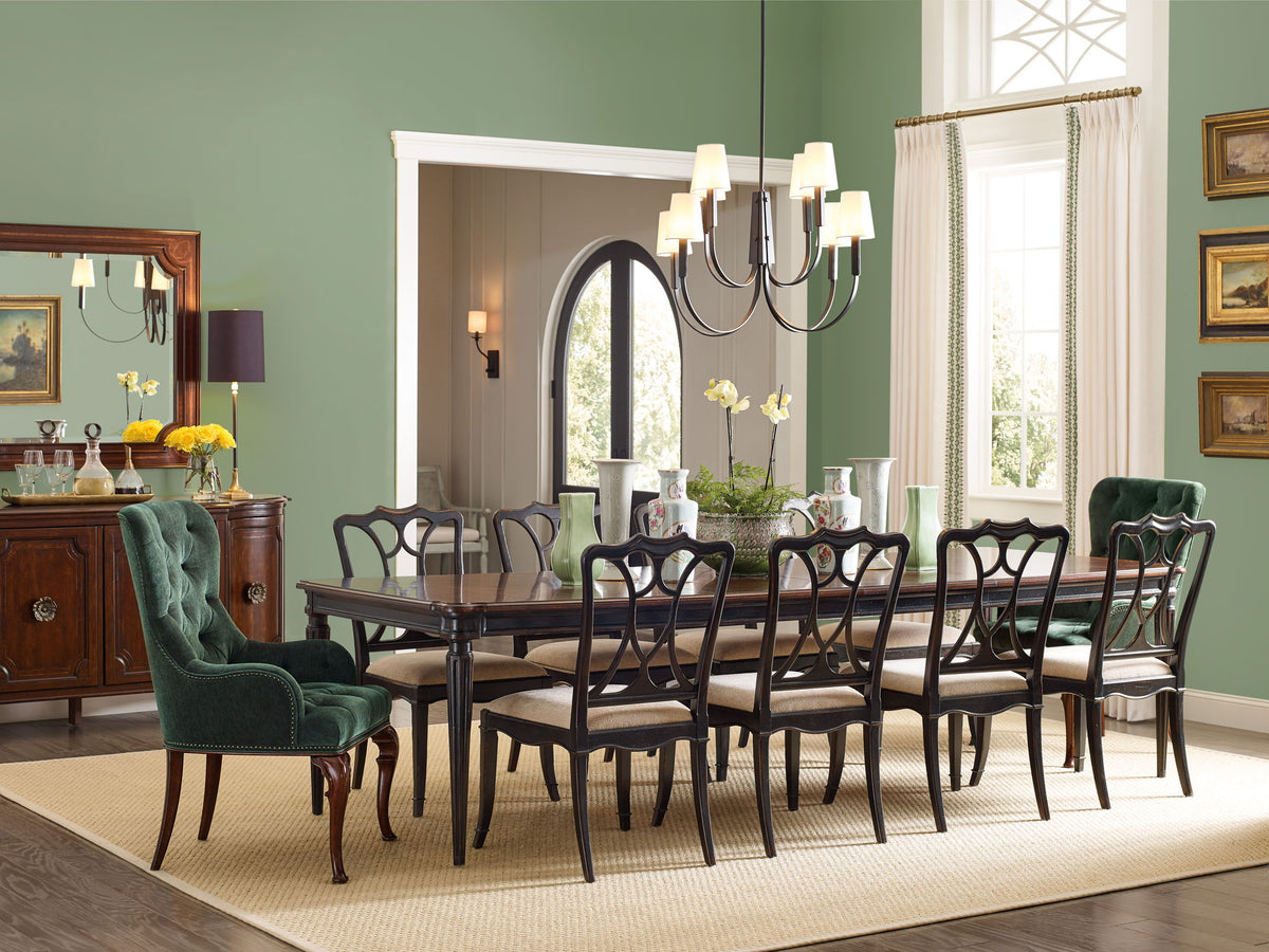Charleston - Host Chair (Set of 2) - Green / Dark Brown