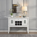 Elizaveta - Server - Faux Crystal Diamonds & White High Gloss