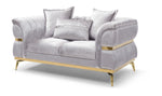 Eaton - Loveseat - Shiny Silver