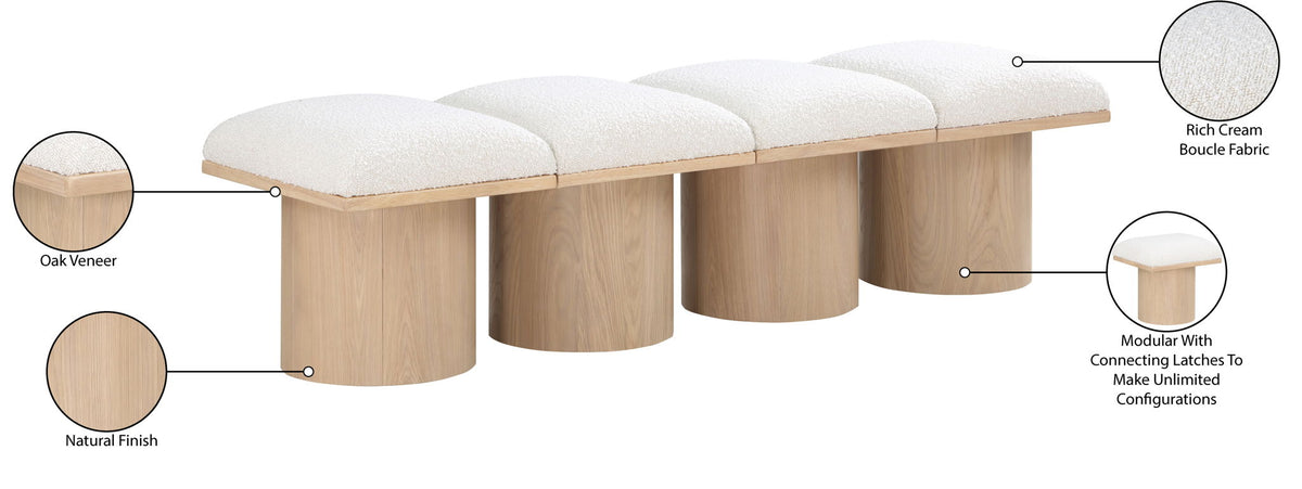 Pavilion - 4 Piece Modular Bench With Natural Base