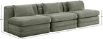 Stellar - 3 Piece 114" Upholstered Modular Armless Sofa