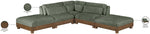 Turin - Chenille Fabric Upholstered Modular Sectional - Green