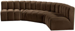 Arc - Velvet 5 Piece U-Shaped Modular Sofa