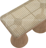 Seacrest - Tempered Glass Top And Wicker Outdoor Patio Bar Height Table