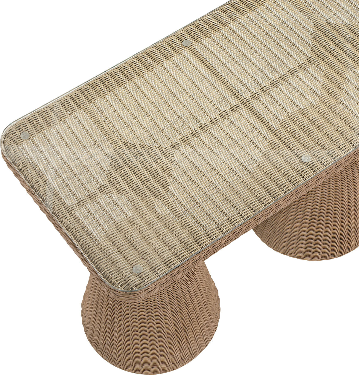 Seacrest - Tempered Glass Top And Wicker Outdoor Patio Bar Height Table