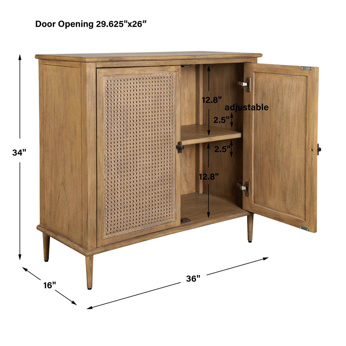 Coast - 2 Door Rattan Cabinet - Woodtone
