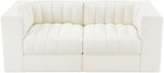 Rummi - Velvet Performance Fabric Upholstered 2 Piece Modular Loveseat