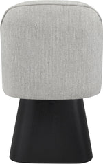Marlowe - Linen Textured Fabric Upholstered Swivel Dining Side Chair - Stained Black