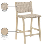 Entwine - Vegan Leather Upholstered Counter Stool - Painted Natural