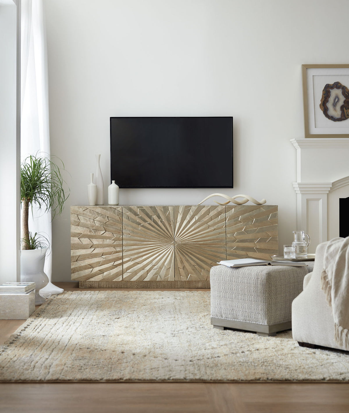 Home Accent - 78" Big Bang Entertainment Console - Silver