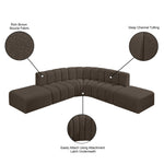Arc - Boucle Fabric 6 Piece Corner Modular Sofa